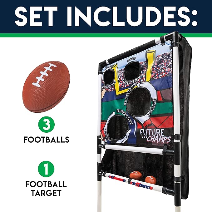 Franklin Sports Kids Football Target Toss with Mini Balls - Indoor Football Passing Game for Kids - Targets Included