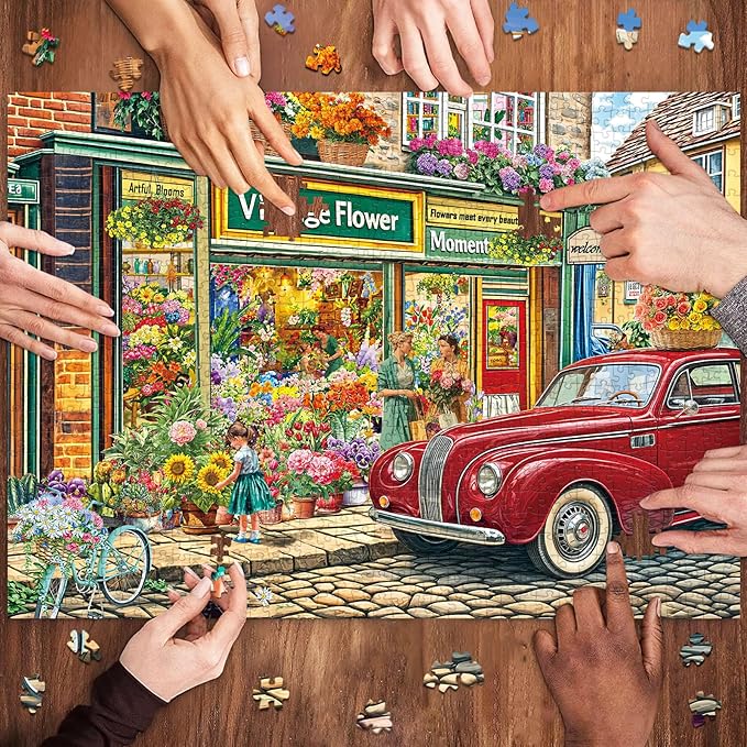 Jigsaw Puzzles for Adults 1000 Pieces, Interlock Perfectly No Dust, Impossible Difficult Hard Fun 1000 Piece Jigsaw Puzzles for Adults-1:1 Poster-Flower Shop