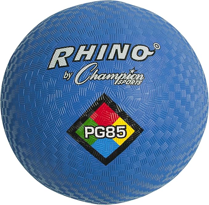 Champion Sports Rhino Playground Balls 8.5"D - Two Ply, Nylon Wound, BLUE