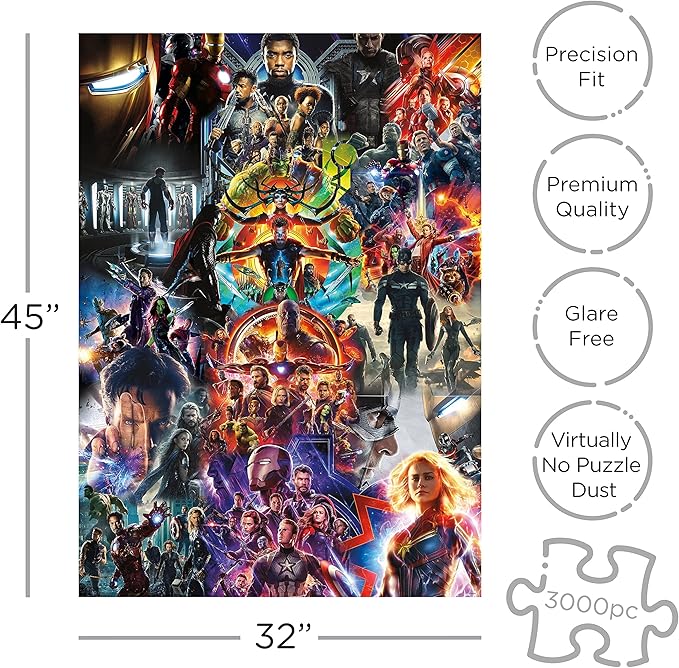 Aquarius Marvel Avengers Collage (3000 Piece Jigsaw Puzzle) - Glare Free - Precision Fit - Officially Licensed Marvel Merchandise & Collectibles - 32 x 45 Inches