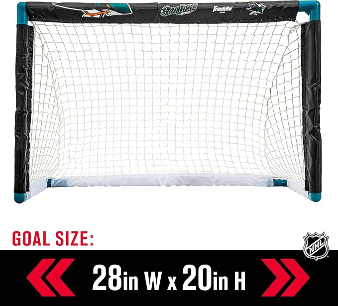 Franklin Sports NHL Mini Hockey Set - Kids Indoor Knee Hockey Goal, Ball, + 2 Stick Combo - Youth Team Indoor Toy Set - Official - Ages 3+