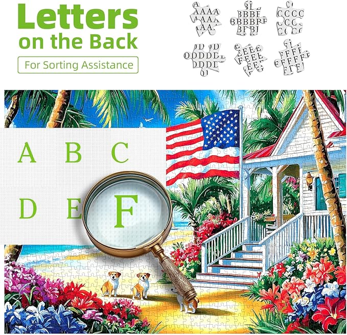 500 Piece Puzzles for Adults Seaside Retreat Villa Cottage - Beach House Jigsaw Puzzles for Adults Challenging Game for Home Decor, Party, Gifts, Finished Size 23" x 15"