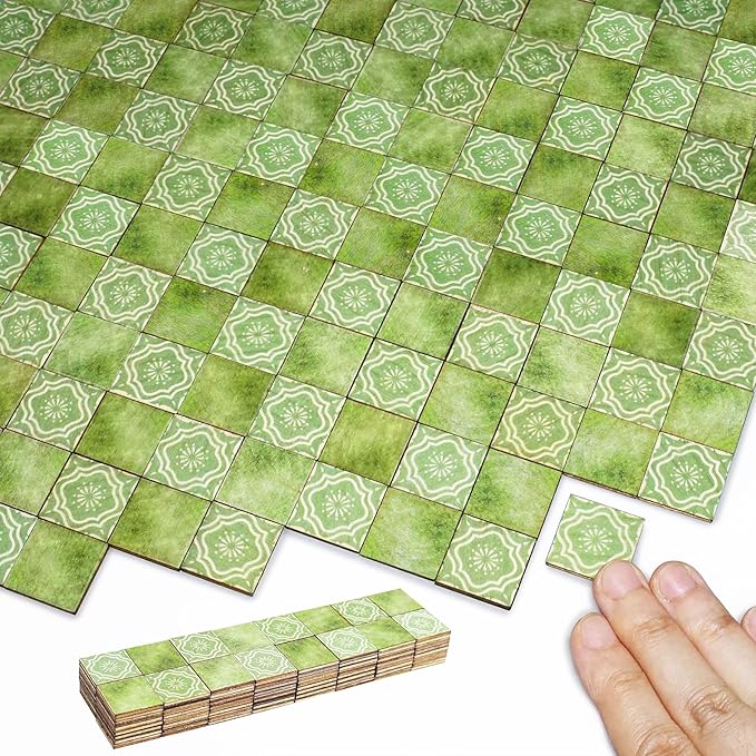 Dollhouse Flooring Tiles on 1/12 1/6 Scale Miniature Decor Accessories 128pcs Double-Sided
