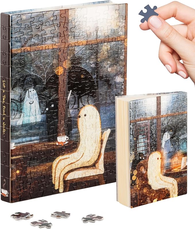 PieceRelax A5 3D Puzzle Journal for Adults, 300 Piece Plastic Jigsaw Book Cover (Includes Notebook) - Katherine Blower - Warm Glow, Unique Gift [YA1072]