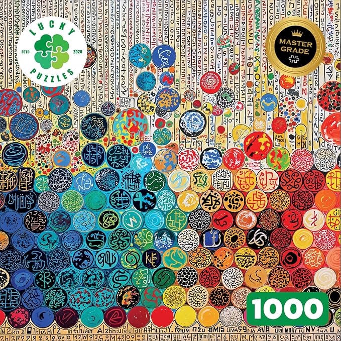 Glyphs of The Rainbow Order - 1000 Piece Jigsaw Puzzle for Adults | Unique Typography Art Puzzle | Coolest Adult Puzzle Gift