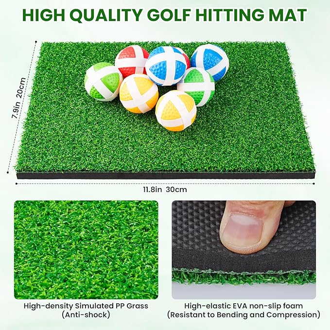 Battle Golf Game Chipping Practice Mat, Perfect for Chipping and Swing Training, Backyard Games Golf Hitting Mat, Ideal for Golf Parties and Fun Activities