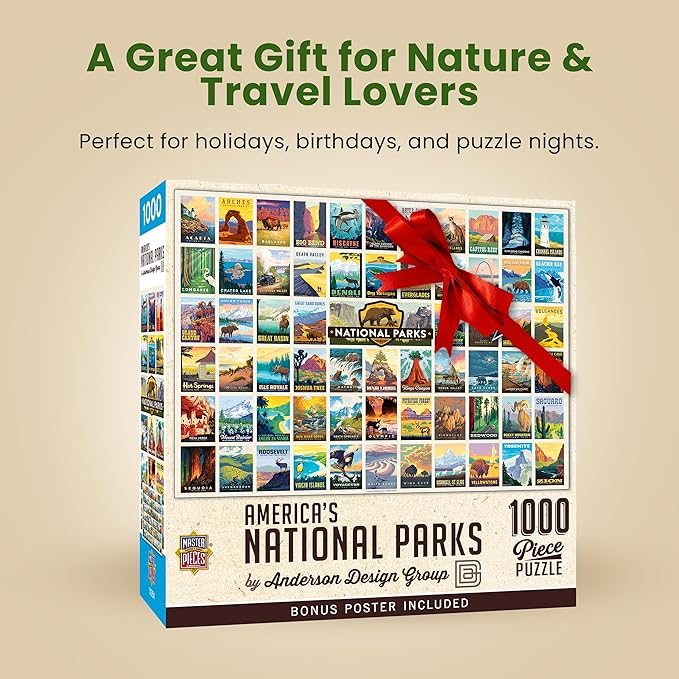 MasterPieces National Parks Maps 1000 Piece Jigsaw Puzzle for Adults, Family, Or Youth - America's National Parks by Anderson Design