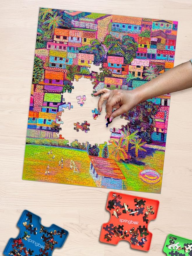 Springbok Bella Vista Golfito 1000 Piece Jigsaw Puzzle for Adults - Colorful Tropical Village - Unique Cut Pieces - Made in USA