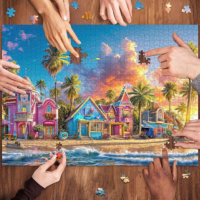 Jigsaw Puzzles for Adults 1000 Pieces, Interlock Perfectly No Dust, Impossible Difficult Hard Fun 1000 Piece Jigsaw Puzzles for Adults-1:1 Poster-Romantic Beach