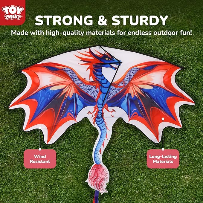 TOY Life 48.4'' Large Kites Easy to Fly for Kids Adults with 328.1 FT String, Beach Kite Outdoor Game Outside Toys Activity Summer Toys for Kids