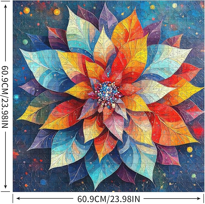 Puzzles for Adults 1000 Piece, Round Mandala Jigsaw Puzzles 1000 Pieces, Impossible Puzzle for Home Decor, Finished Size 23.98 * 23.98", with 1:1 Poster, Letter on The Back
