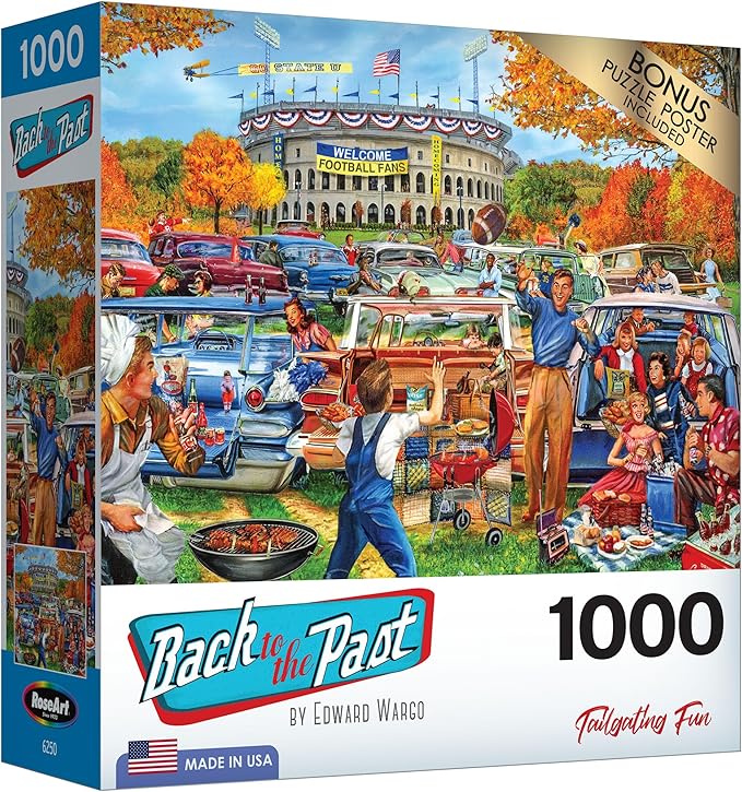 RoseArt - Back to The Past - Tailgating Fun - 1000 Piece Jigsaw Puzzle for Adults