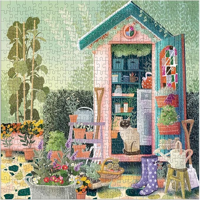 Good Puzzle Co Gardener's Nook – 500 Piece Jigsaw Puzzle Featuring Beautiful Artwork of Garden Shed During Spring