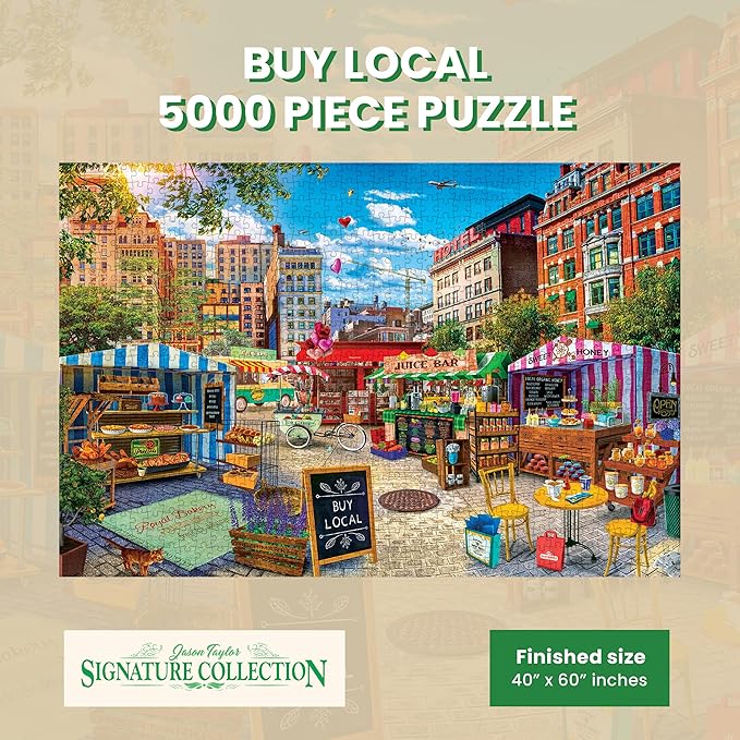 MasterPieces 5000 Piece Jigsaw Puzzle for Adults, Family, Or Kids - Buy Local Honey - Manufacturer Defect - 40"x60"