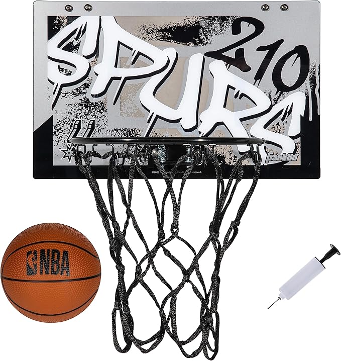 Franklin Sports NBA Team Over the Door Basketball Hoops - Kids Indoor Mini Basketball Hoop + Ball Set - NBA Fan Mini Hoops