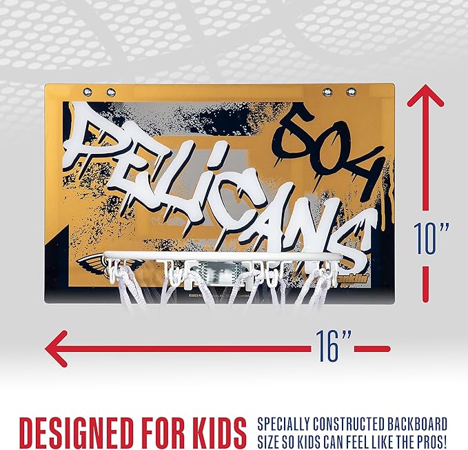Franklin Sports NBA Team Over the Door Basketball Hoops - Kids Indoor Mini Basketball Hoop + Ball Set - NBA Fan Mini Hoops