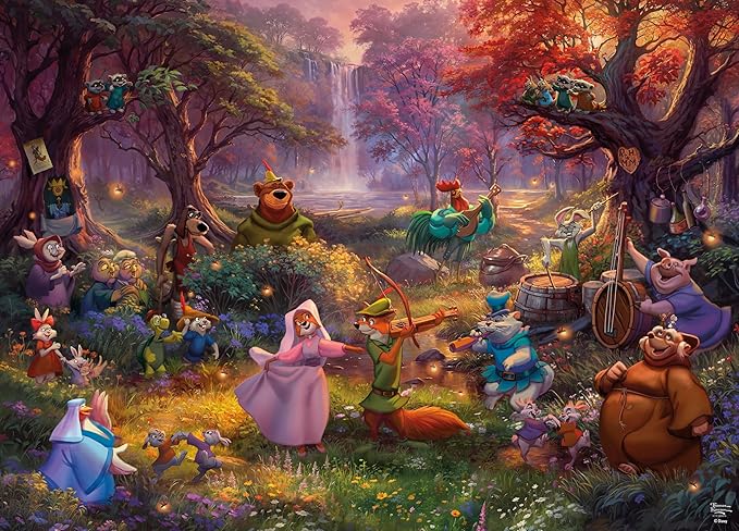 Buffalo Games – Thomas Kinkade Disney’s Robin Hood 1000 Piece Jigsaw Puzzle for Adults with Full-Color Reference Poster