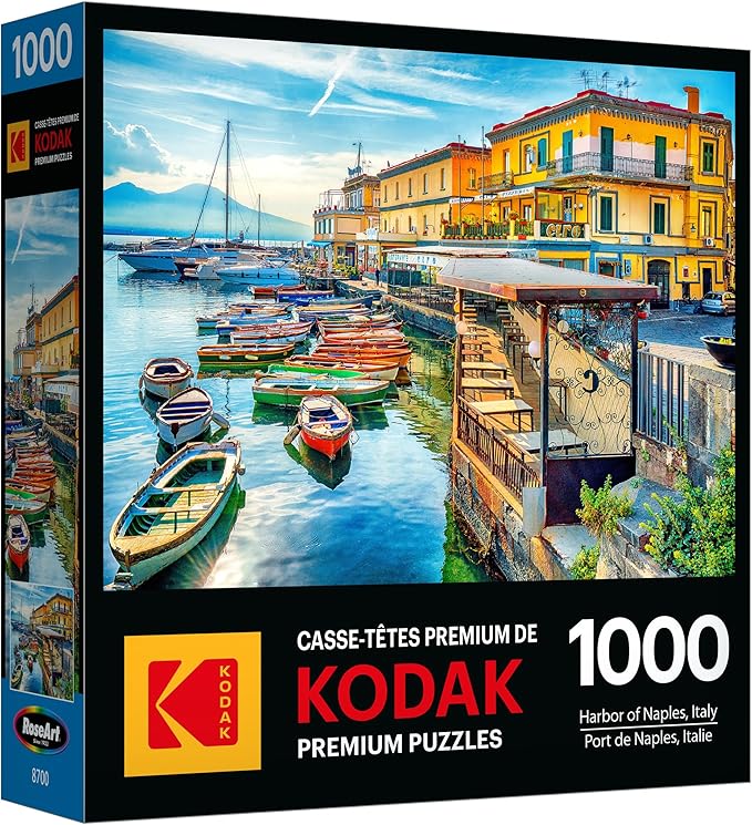RoseArt - Kodak Premium - Harbor of Naples Italy - 1000 Piece Jigsaw Puzzle for Adults