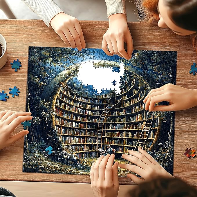 500 Pieces Puzzles for Adults, Magic Moon Library Jigsaw Puzzle for Adults 500 Pieces - Forest Fantasy Challenging, Night Book Puzzle, Gift for Adult Jigsaw Puzzles Lovers (20 x 20 inch)