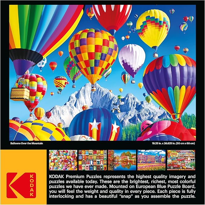 RoseArt - Kodak Premium - Balloons Over a Mountain - 1000 Piece Jigsaw Puzzle for Adults