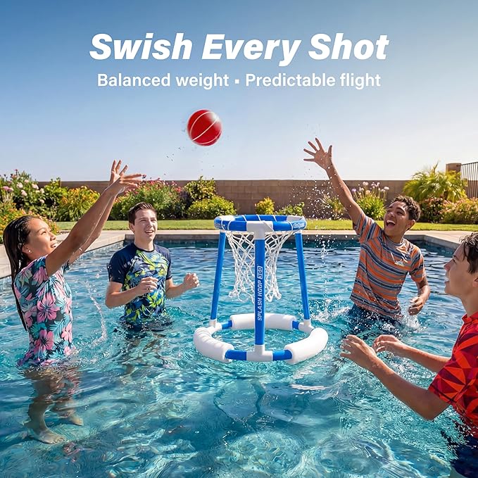 GoSports Swimming Pool Basketballs 3 Pack - Red or Blue - Great for Floating Water Basketball Hoops