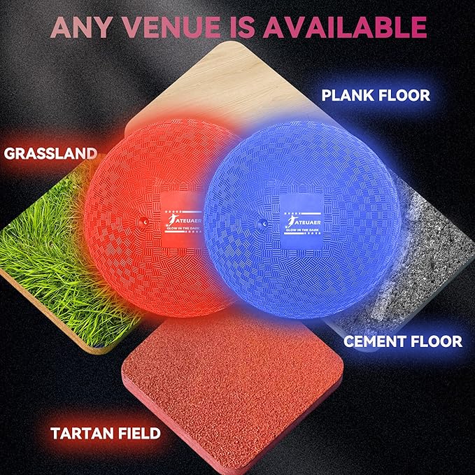 8.5 Inch Light up Kickball Set, Dodgeballs 2 Pack, Playground Balls Gift for Kids, Glow Bouncy Balls Includes Pump Storage Bag, Handball for Night, Glow in The Dark Party Supplies