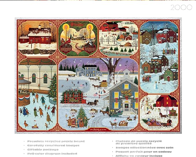 Buffalo Games – Silver Select Charles Wysocki Winter Collage 2000 Piece Jigsaw Puzzle Colorful Puzzle for Adults – Precision-Cut Pieces, Beautiful Artwork, and Hours of Relaxing Fun