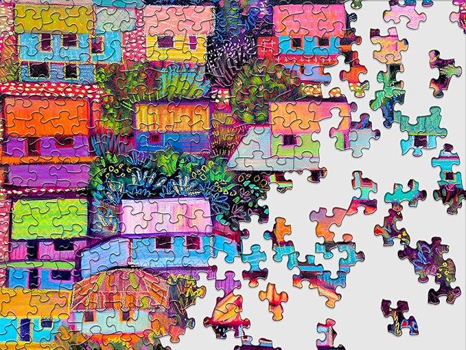 Springbok Bella Vista Golfito 1000 Piece Jigsaw Puzzle for Adults - Colorful Tropical Village - Unique Cut Pieces - Made in USA