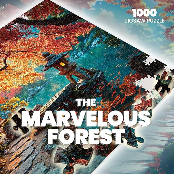 Puzzles for Adults 1000 Pieces, Japanese Fall Kyoto Landscape, Lake Nature 1000 Piece Puzzle for Adults Seniors, Jigsaw Puzzles 1000 Pieces with Letters on Back, Gifts & Decor, 1:1 Poster