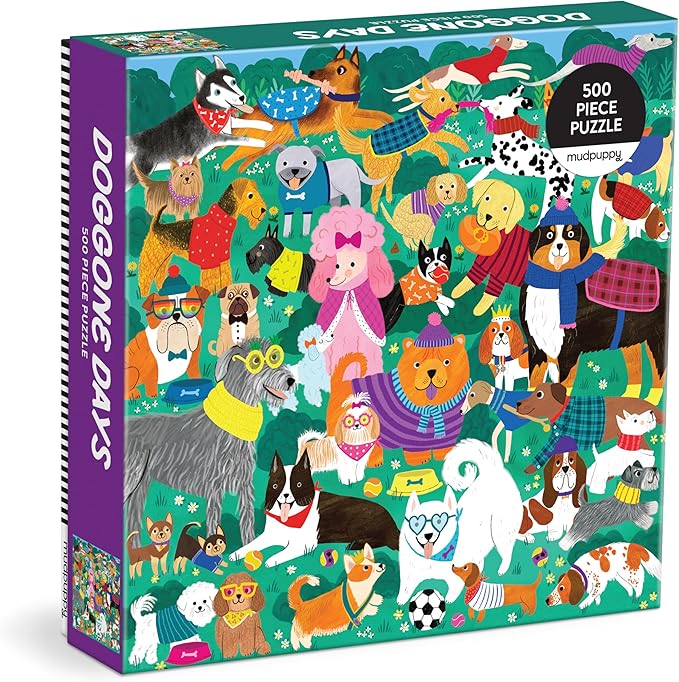Mudpuppy Doggone Days – 500 Piece Family Puzzle with Colorful and Fun Illustrations of A Busy Dog Park Scene for Children Ages 8 and Up