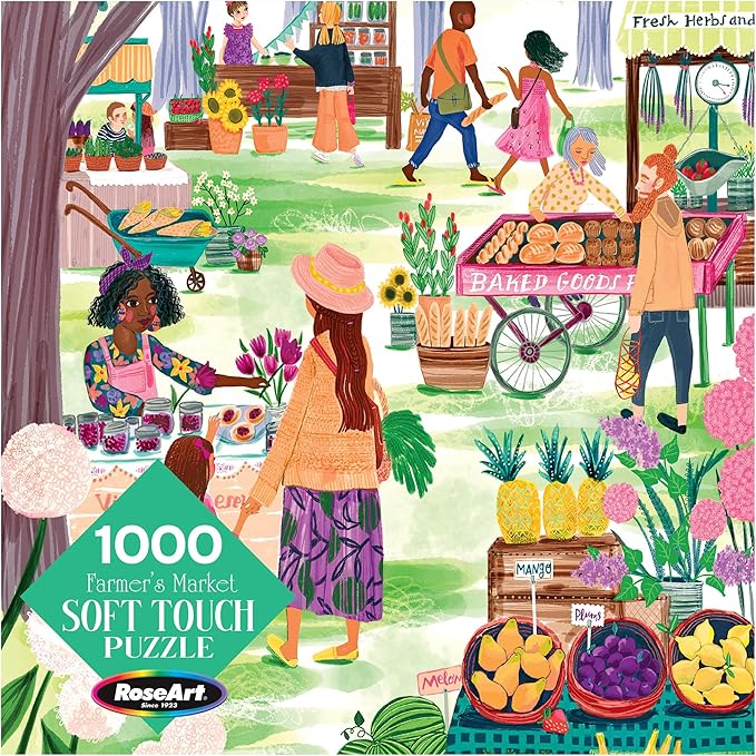 RoseArt - Soft Touch - Farmer's Market - 1000 Piece Jigsaw Puzzle for Adults