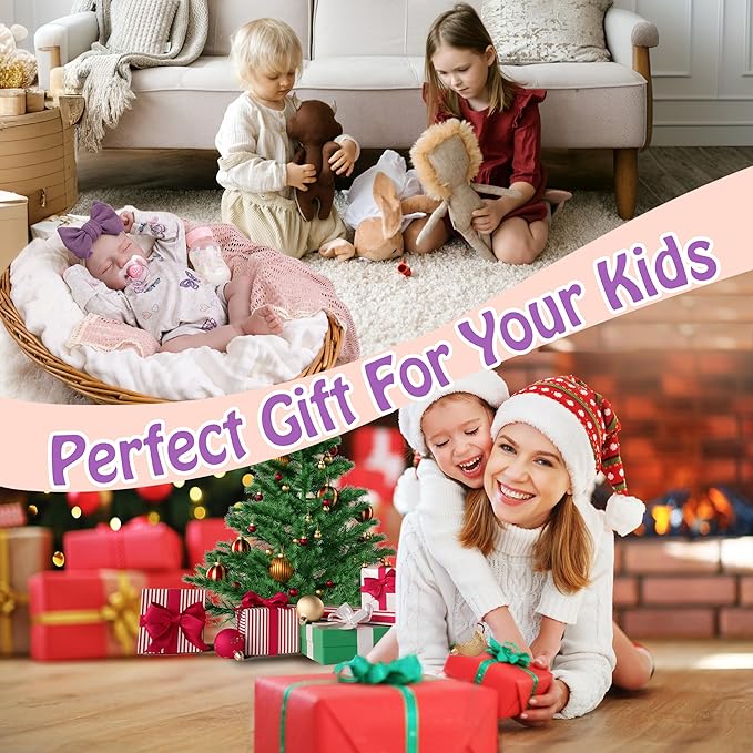 Milidool Reborn Baby Dolls, 20Inch Cute Soft Vinyl Realistic Newborn Baby Doll Poseable Lifelike Real Life Baby Dolls with Accessories for 3+ Year Old Girls Gifts, Pretend Play, Collection