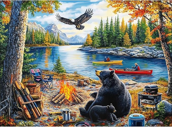 500 Piece Puzzles for Adults,Mother Bear Eagle Large Piece Jigsaw Puzzle for Adults Seniors,Recycled Cardboard Puzzle 500 Piece,Family Activity Great Gift for Family Friends 20.5 * 15 in