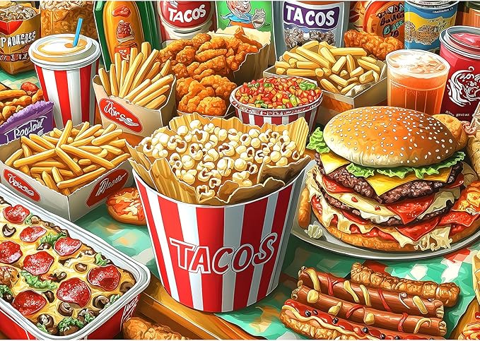 Super Delicious Tacos Food 1000 Piece Puzzles for Adults, Challenge Art Clearance Jigsaw Puzzles, for Gifts Birthday Party Game Family, 27.5 * 19.7 Inch Dust Free Puzzle