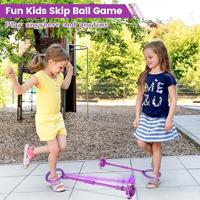 Skip Ball - Foldable Colorful Flash Wheel Indoor Outdoor Game Fitness Toys for Kids, Cool Kids Toys Christmas Birthday Gifts for Girls Boys Age 6 7 8 9 10+ Year Old.