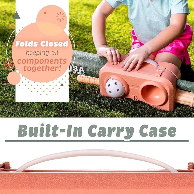 Franklin Sports USA Softball Kids Softball Batting Tee Set - Jumbo Plastic Softball Bat, Ball + Tee - Adjustable + Portable for Youth + Toddlers - Fold Away