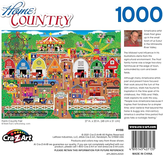 RoseArt - Home Country - Farm County Fair - 1000 Piece Jigsaw Puzzle for Adults