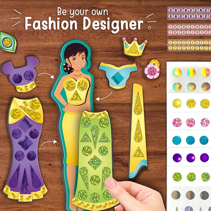 Imagimake DIY Magnetic Dress-Up Indian Princess | Pretend Play Toys for Kids | 30 Magnetic Dresses & Accessories | Interchange & Create Unlimited Outfits | Birthday Gift for 3,4,5,6,7,8 Year Old Girl