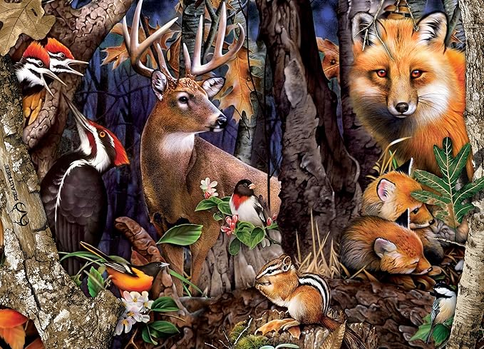 MasterPieces 1000 Piece Jigsaw Puzzle for Adults, Family, Or Youth - Forest Gathering - 19.25"x26.75"