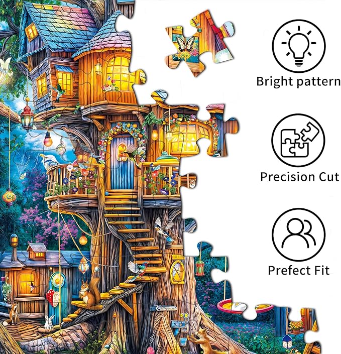 Jigsaw Puzzles for Adults 1000 Pieces, Interlock Perfectly No Dust, Impossible Difficult Hard Fun 1000 Piece Jigsaw Puzzles for Adults-1:1 Poster-Elf Tree