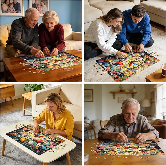 500 Piece Puzzles for Adults, Art Birds Jigsaw Puzzles for Adult 500 Pieces, Recycled Cardboar Challenge Puzzle Seniors Friends for Gift Birthday Party Games Family, 20.5"x15" Dust Free Puzzle