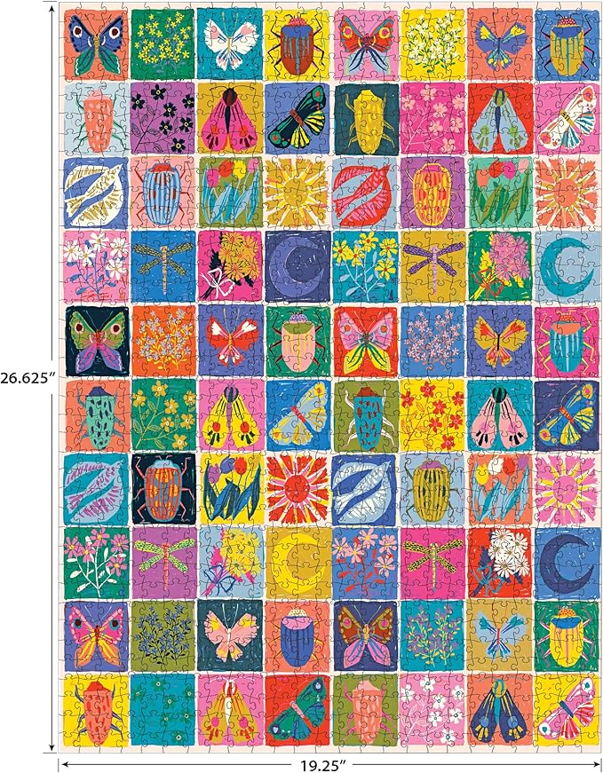 RoseArt - Soft Touch - Summer Quilt 1000 Piece Jigsaw Puzzle for Adults, Colorful Modern Design Finished Size 26.625 x 19.25 Made in USA