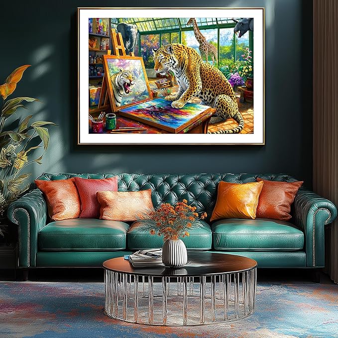 1000 Pieces Puzzles for Adults, Leopard Animal World Art Jigsaw Puzzle 1000 Pieces for Family Fun Challenging, Gift for Adults Jigsaw Puzzles Lovers, 27.5 x 19.7 inch