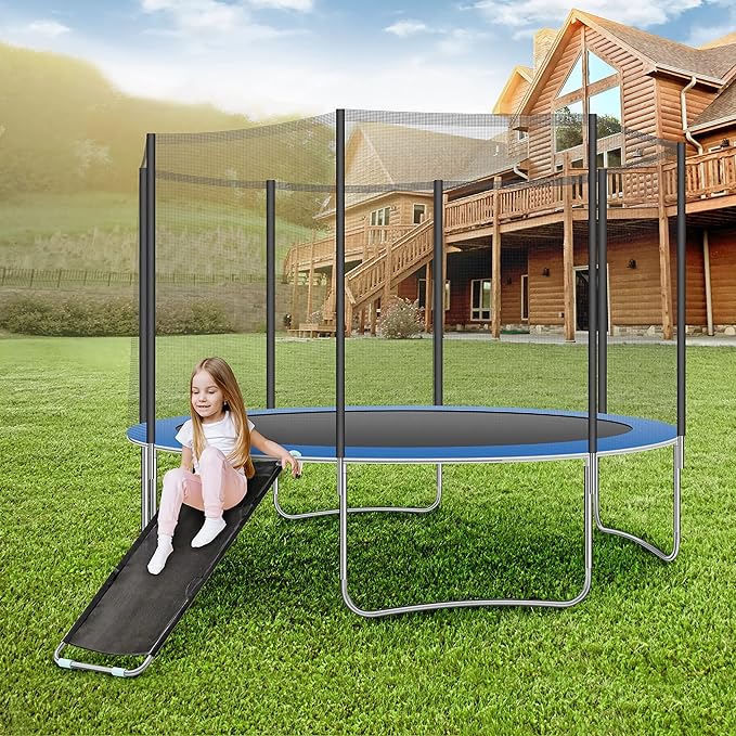 Trampoline Slide Ladder Width 22", Universal Trampoline Accessories Slide with Strong Tear Resistant Fabric, Sturdy Bounce Trampoline Slider for Kids Climb Up&Slide Down