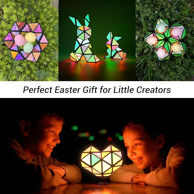 TOSY Magnet Pyramid - 1 Fidget Cube Transforms into 1 Billion Shapes, 243 Rare Earth Magnets, Glowing, Holographic Design, Spinner Accessory, Gift for Christmas Birthday (Set of 1 Stone 1 Glow)