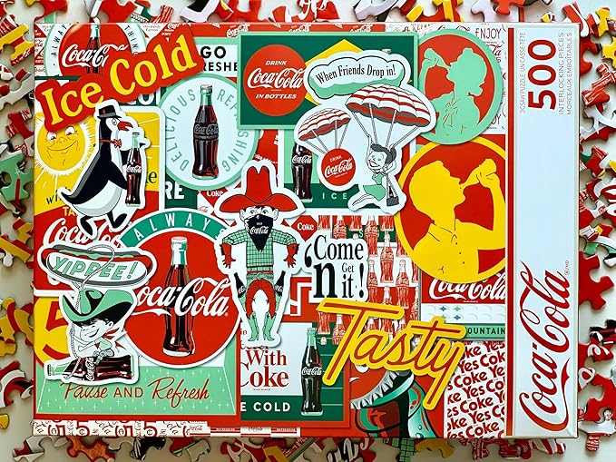Springbok Coca-Cola When Friends Drop in 500 Piece Jigsaw Puzzle for Adults - Unique Cut Pieces - Made in USA