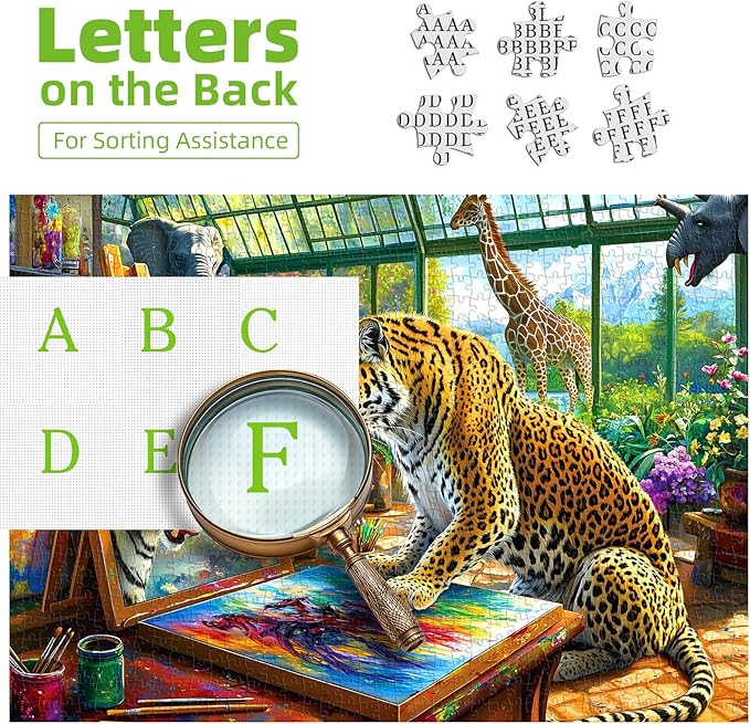 1000 Pieces Puzzles for Adults, Leopard Animal World Art Jigsaw Puzzle 1000 Pieces for Family Fun Challenging, Gift for Adults Jigsaw Puzzles Lovers, 27.5 x 19.7 inch