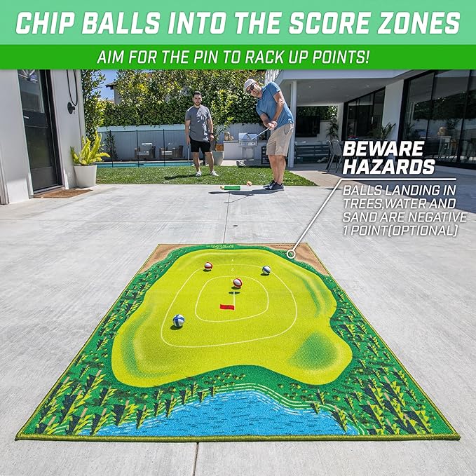 The Original GoSports Chip N' Stick - Choose Classic, Darts or Islands - Giant Golf Games with Balls and Chipping Mat