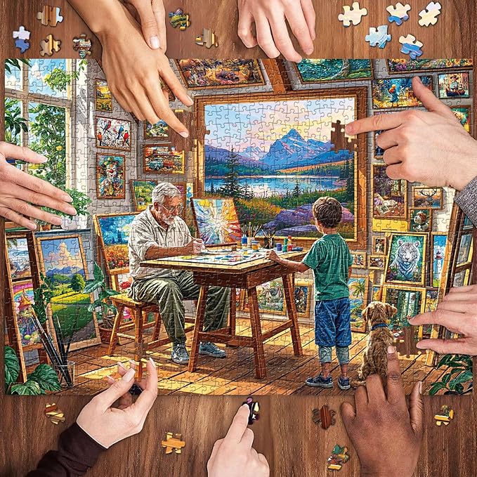Painting Studio Jigsaw Puzzles for Adults 1000 Piece, Puzzles for Adults, Adult Challenging Game Toys, Impossible Puzzle, Family Decoration Puzzle