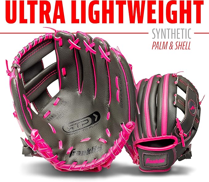 Franklin Sports Kids Baseball Gloves - RTP Youth Teeball Glove + Ball Set - Boys + Girls Teeball Mitt - Kids + Toddlers - 9.5"